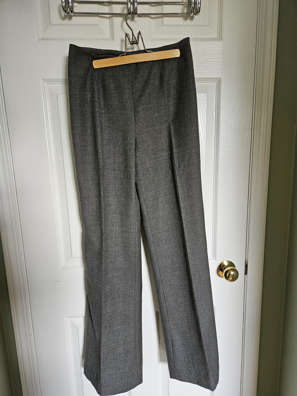 Ross Mayer Designer Women's Gray Wool-Blend Dress Pants